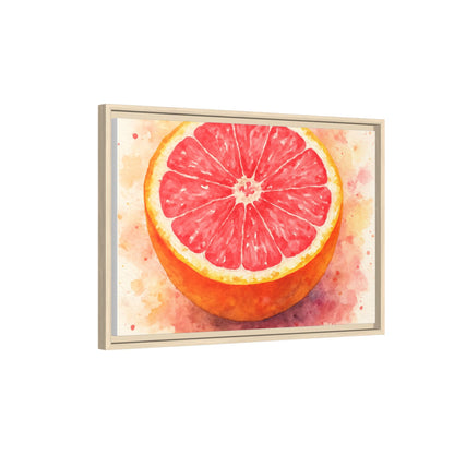 Pink Grapefruit Watercolor Matte Canvas Framed | Fruit Wall Art - The Quiet Edit Studios