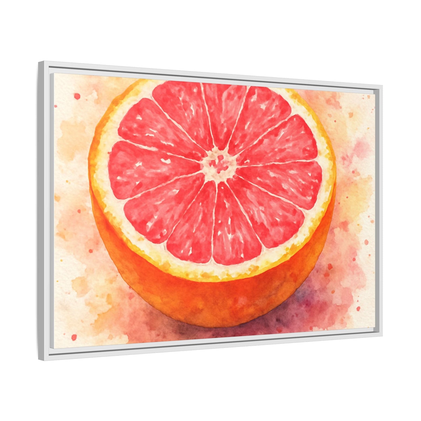 Pink Grapefruit Watercolor Matte Canvas Framed | Fruit Wall Art - The Quiet Edit Studios