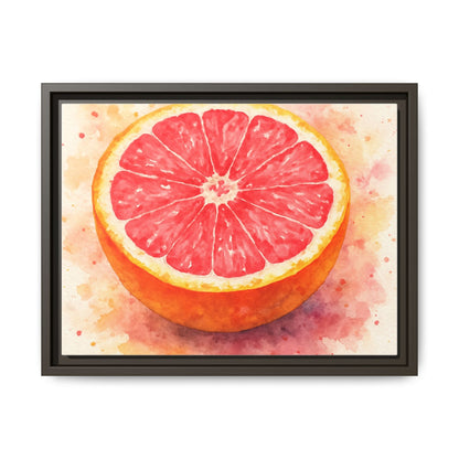 Pink Grapefruit Watercolor Matte Canvas Framed | Fruit Wall Art - The Quiet Edit Studios