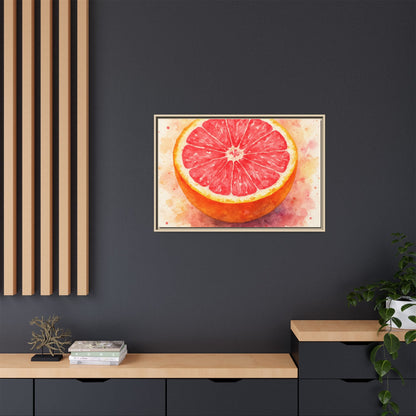 Pink Grapefruit Watercolor Matte Canvas Framed | Fruit Wall Art - The Quiet Edit Studios