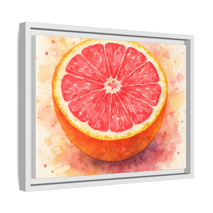 Pink Grapefruit Watercolor Matte Canvas Framed | Fruit Wall Art - The Quiet Edit Studios