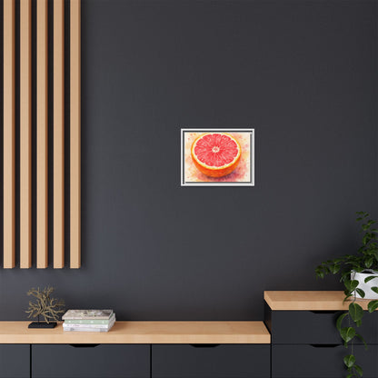 Pink Grapefruit Watercolor Matte Canvas Framed | Fruit Wall Art - The Quiet Edit Studios
