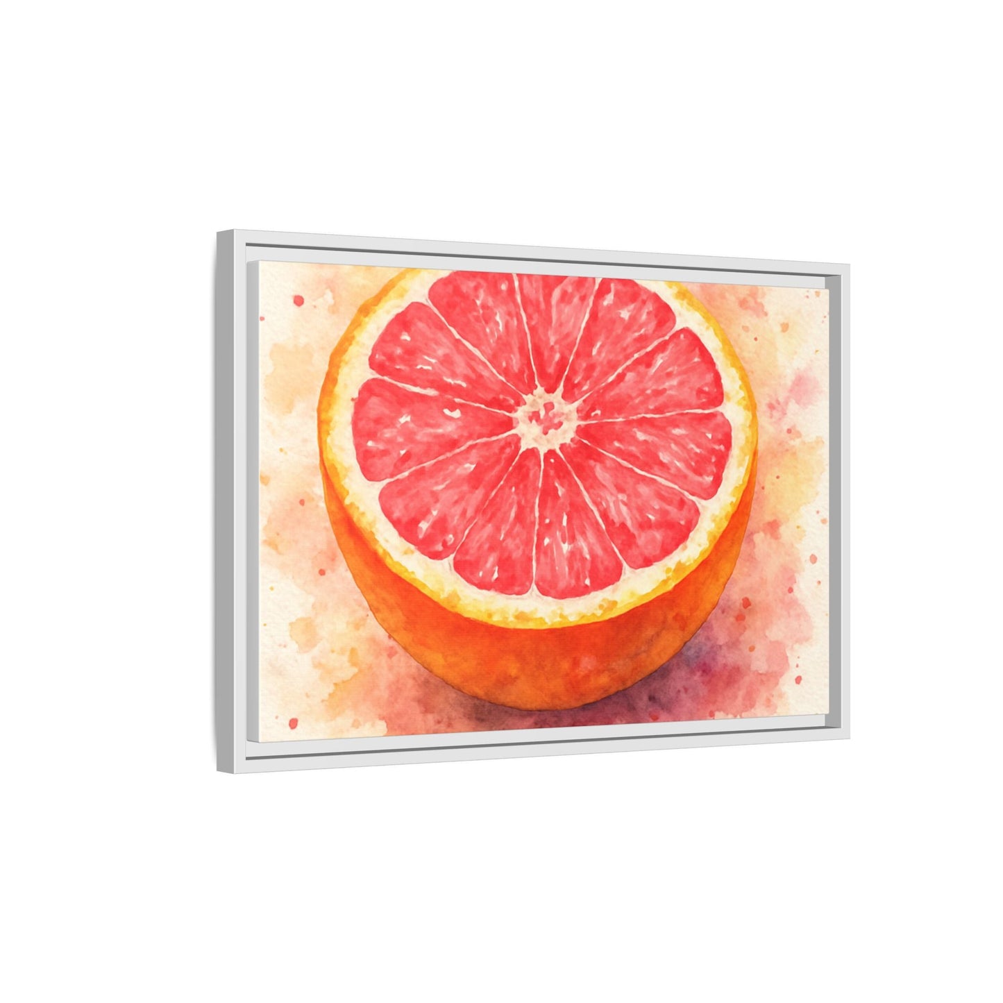 Pink Grapefruit Watercolor Matte Canvas Framed | Fruit Wall Art - The Quiet Edit Studios