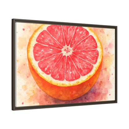 Pink Grapefruit Watercolor Matte Canvas Framed | Fruit Wall Art - The Quiet Edit Studios