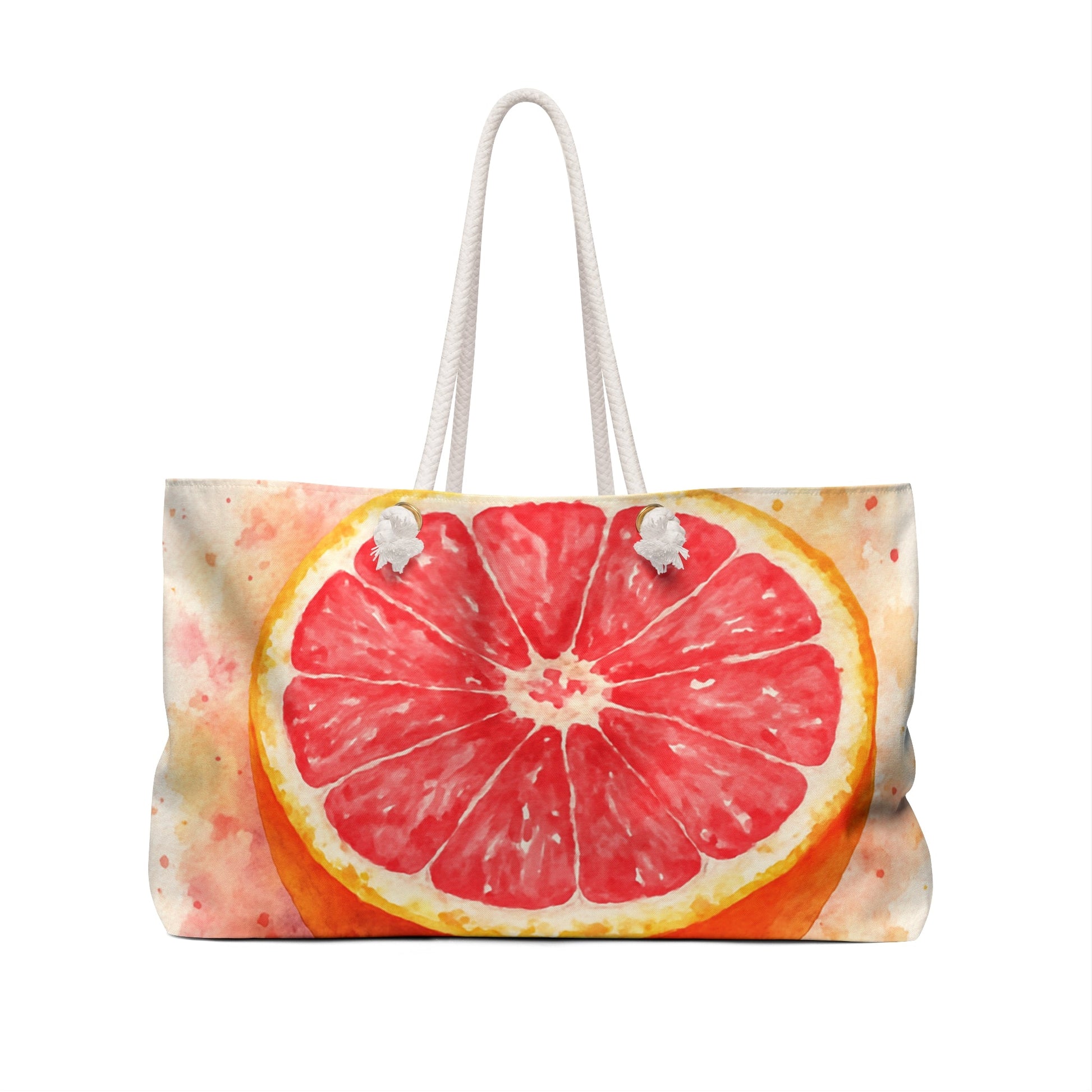 Pink Grapefruit Watercolor Weekender Beach Bag | Summer Tote - Scented Sanctuary - Grand Rising - The Quiet Edit Studios