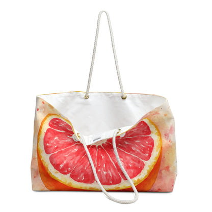 Pink Grapefruit Watercolor Weekender Beach Bag | Summer Tote - Scented Sanctuary - Grand Rising - The Quiet Edit Studios