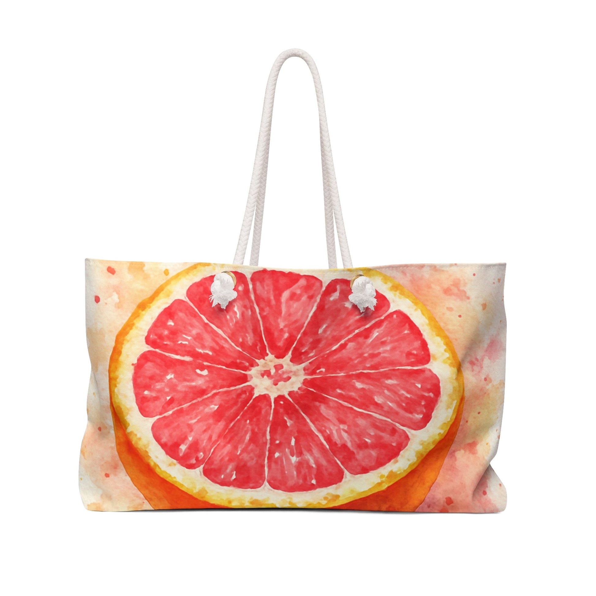 Pink Grapefruit Watercolor Weekender Beach Bag | Summer Tote - Scented Sanctuary - Grand Rising - The Quiet Edit Studios