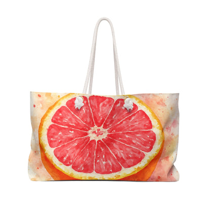Pink Grapefruit Watercolor Weekender Beach Bag | Summer Tote - Scented Sanctuary - Grand Rising - The Quiet Edit Studios