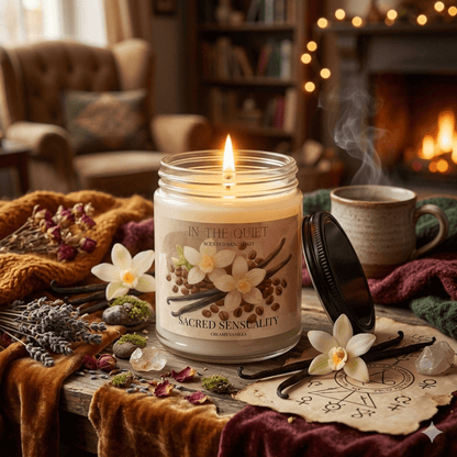 Sacred Sensuality Creamy Vanilla Candle | Warm Luxury Home Decor | Scented Sanctuary - The Quiet Edit Studios