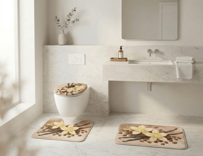Sacred Sensuality Creamy Vanilla | Three - Piece Watercolor Bathroom Set | Scented Sanctuary - The Quiet Edit Studios