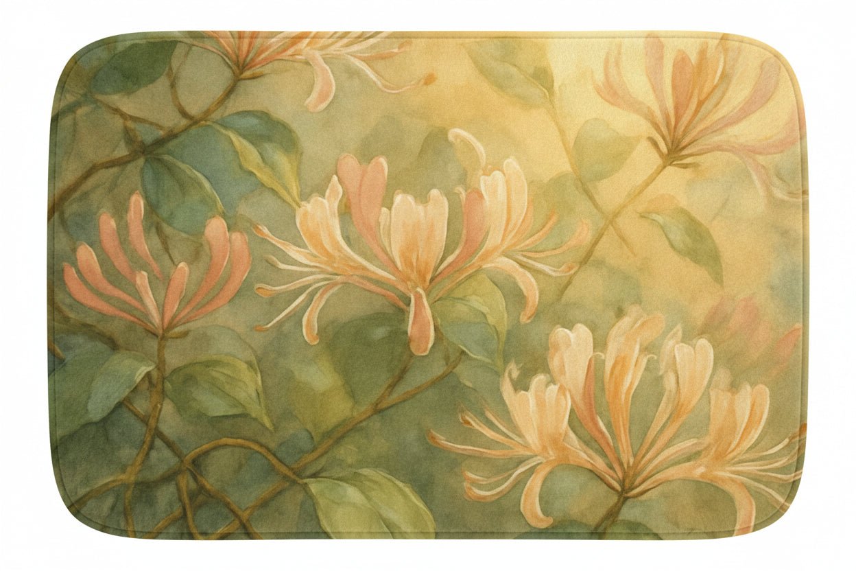 Soft Romance Honeysuckle | Floral Watercolor Bathroom Three - Piece Set | Scented Sanctuary - The Quiet Edit Studios
