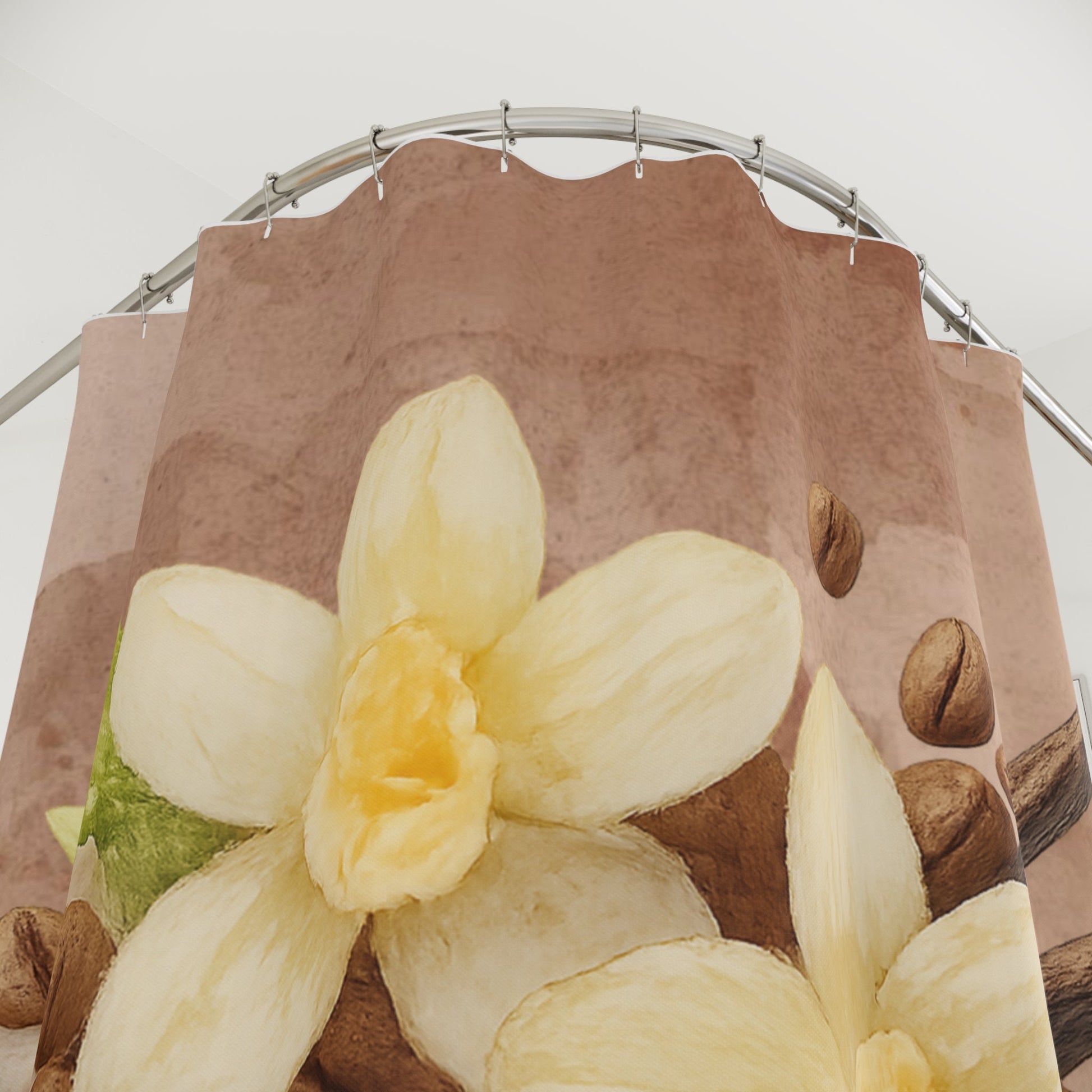 Vanilla Bean Shower Curtain | Floral Botanical Bathroom Decor - The Quiet Edit Studios