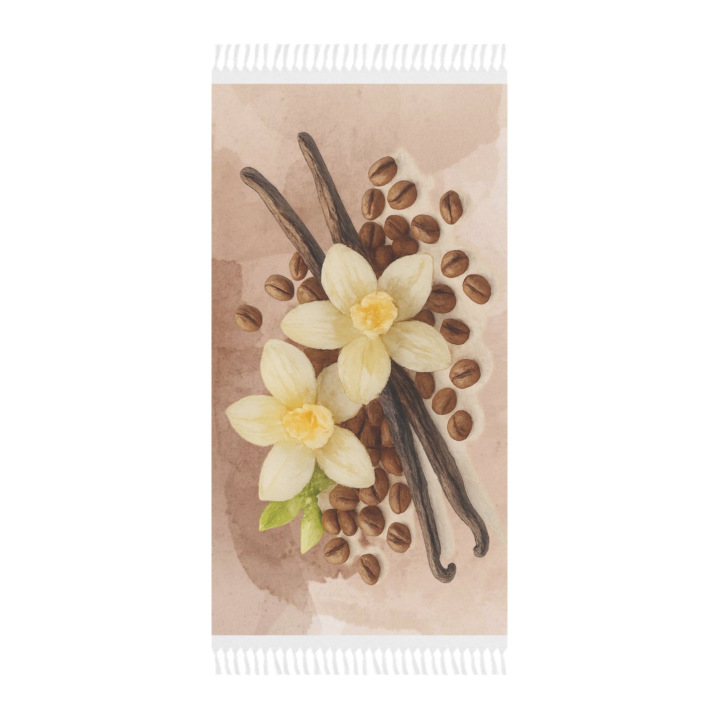 Vanilla Bean Watercolor Floral Beach Towel | Boho Beach Cloth Scented Sanctuary - Sacred Sensuality - The Quiet Edit Studios